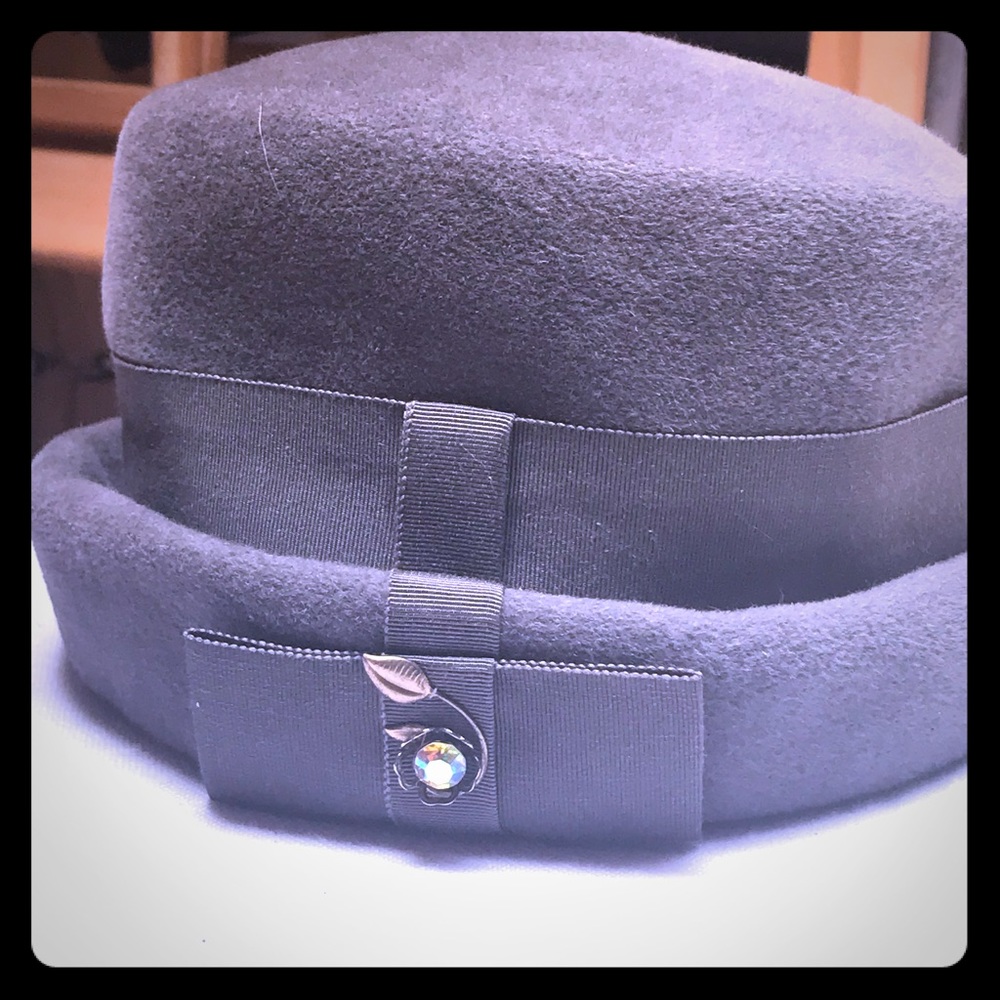 Peachbloom Velour Gray Vintage Fur Hat